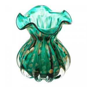 Vaso de Vidro Italy Verde e Rosé 11,5cm x 13cm - Wolff