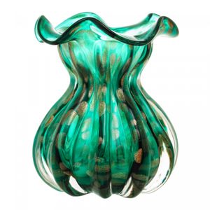 Vaso de Vidro Italy Verde e Rosé 11,5cm x 13cm - Wolff