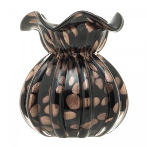 Vaso de Vidro Italy Preto e Rosé 10cm x 11cm - Wolff