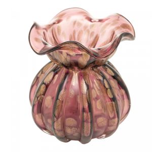 Vaso de Vidro Italy Púrpura e Rosé 10cm x 11cm - Wolff