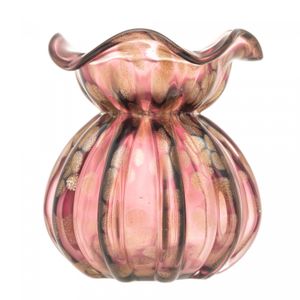 Vaso de Vidro Italy Púrpura e Rosé 10cm x 11cm - Wolff