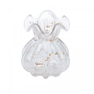 Vaso de Vidro Italy Transparente e Dourado 13cm x 17cm - Wolff