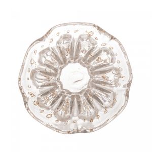 Vaso de Vidro Italy Transparente e Dourado 11,5cm x 13cm - Wolff