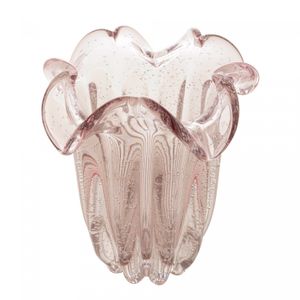 Vaso de Vidro Flat Italy Rosa Claro 18cm x 21cm - Wolff