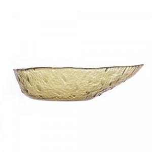 Bowl de Cristal com Borda Dourada Taj Gota Âmbar 21,5cm x 15,5cm x 6cm - Wolff
