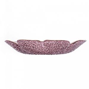 Bowl de Cristal Martelado com Borda Dourada Taj Flor Rosa 24,5cm x 4cm - Wolff