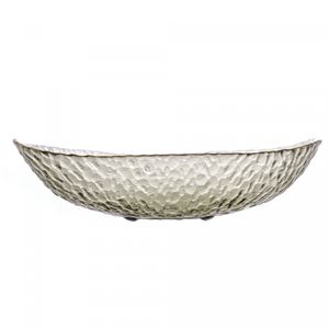 Bowl de Cristal Martelado com Borda Dourada Taj Verde 25cm x 13cm x 6cm - Wolff
