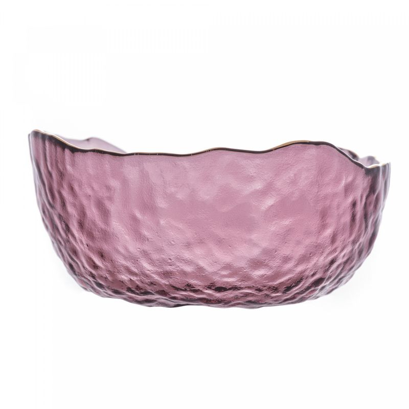 Bowl-de-Cristal-Martelado-com-Borda-Dourada-Taj-Rosa-13cm-x-65cm-Wolff