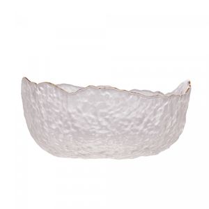 Bowl de Cristal Martelado com Borda Dourada Taj 19cm x 10cm - Wolff