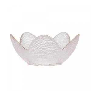 Bowl de Cristal Martelado com Borda Dourada Taj Flor 16cm x 8cm - Wolff
