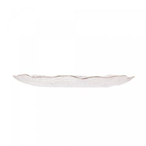 Prato para Servir de Cristal Martelado com Borda Dourada Taj 20cm - Wolff