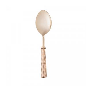 Colher para Servir de Aço Inox com Cabo de Rattan Dourado - Wolff