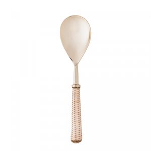 Conjunto 2 Peças para Salada de Aço Inox com Cabo de Rattan Dourado - Wolff