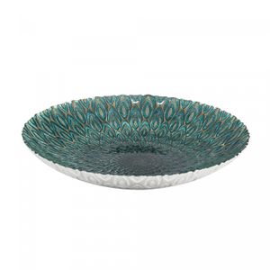 Centro de Mesa de Vidro Peacock 40cm x 7cm - Wolff