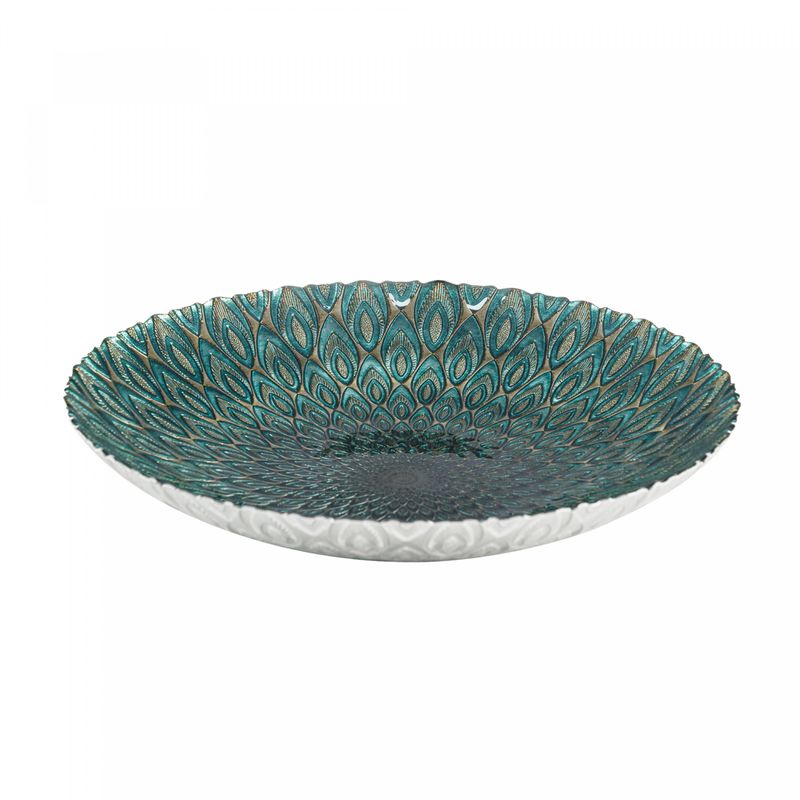 Centro-de-Mesa-de-Vidro-Peacock-40cm-x-7cm-Wolff