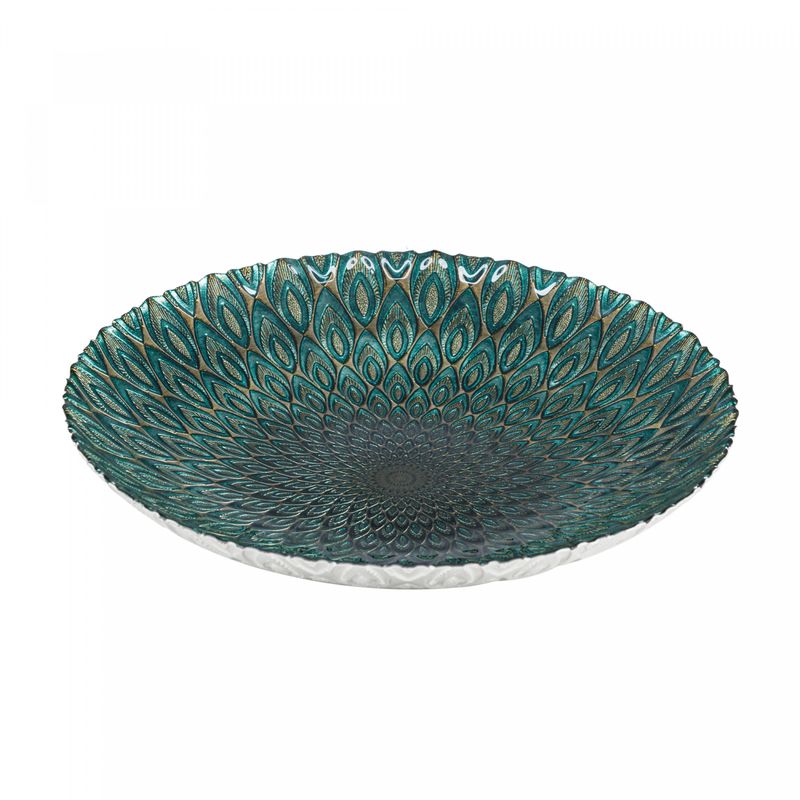 Centro-de-Mesa-de-Vidro-Peacock-40cm-x-7cm-Wolff