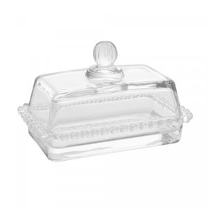 Manteigueira de Cristal com Tampa Pearl 17cm x 10,5cm x 10cm - Wolff