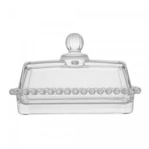 Manteigueira de Cristal com Tampa Pearl 17cm x 10,5cm x 10cm - Wolff