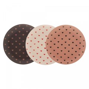 Conjunto 6 Pratos de Cerâmica Coração Coloridos 19,5cm - Wolff