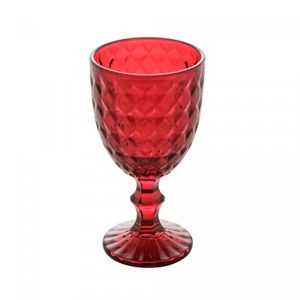 Conjunto 6 Taças para Água De Vidro Roman Vermelho 345Ml - Wolff