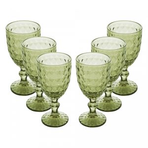 Conjunto 6 Taças para Água De Vidro Roman Verde 345Ml - Wolff