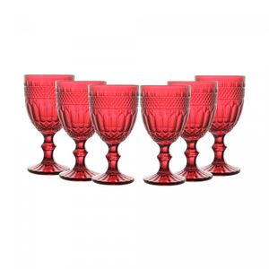 Conjunto 6 Taças para Água De Vidro Brand Vermelho 320Ml - Wolff