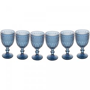 Conjunto 6 Taças para Água De Vidro Brand Azul Escuro 320Ml - Wolff