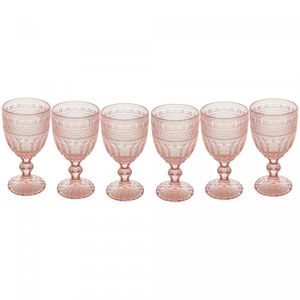 Conjunto 6 Taças para Água De Vidro Brand Rosa 320Ml - Wolff