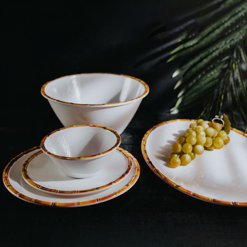 Prato-para-Sobremesa-de-Melamina-Bambu-Branco-22cm-Wolff