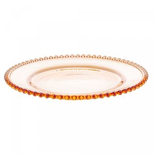 Sousplat de Cristal Pearl Âmbar Metalizado 32cm - Wolff