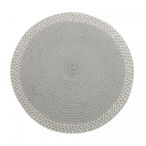 Lugar Americano de Polipropileno Tressed Branco e Preto 38cm - Wolff