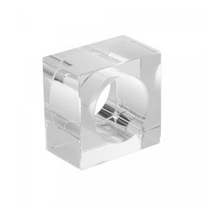Conjunto 4 Aneis para Guardanapos de Cristal Óptico Square 5cm x 3 cm - Wolff