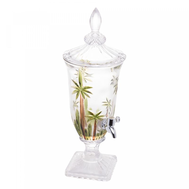 Suqueira-com-Pe-e-Tampa-Palm-Tree-Handpaint-2L-Cristal-Wolff