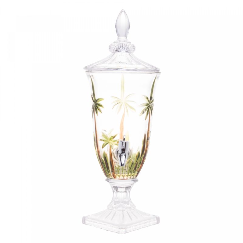 Suqueira-com-Pe-e-Tampa-Palm-Tree-Handpaint-2L-Cristal-Wolff