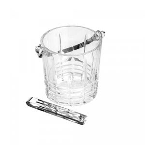 Balde para Gelo com Alça e Pegador Grego 15cm x 13cm x 14cm Cristal - Wolff