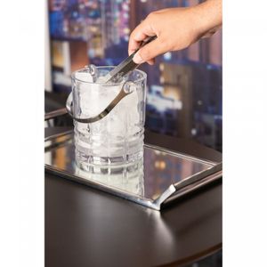 Balde para Gelo com Alça e Pegador Grego 15cm x 13cm x 14cm Cristal - Wolff