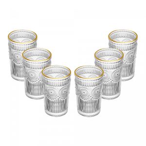 Copo Alto com Fio de Ouro Mandala 380ml Vidro - Wolff