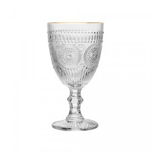 Taça com Fio de Ouro Mandala 320ml Vidro - Wolff