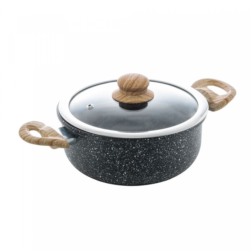 Cacarola-de-Inducao-com-Tampa-de-Vidro-22cm-Granilite-Preta-Aluminio-com-Revestimento-Ceramico-Wolff