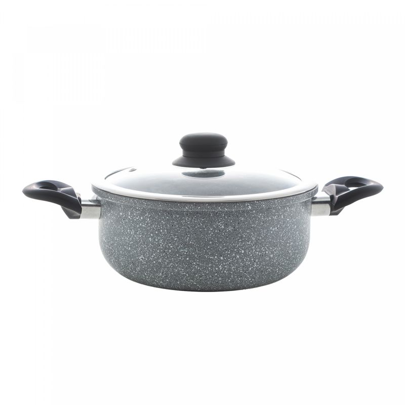 Cacarola-de-Inducao-com-Tampa-de-Vidro-22cm-Granilite-Cinza-Aluminio-com-Revestimento-Ceramico-Wolff