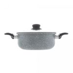 Cacarola-de-Inducao-com-Tampa-de-Vidro-22cm-Granilite-Cinza-Aluminio-com-Revestimento-Ceramico-Wolff