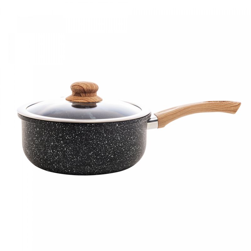 Panela-de-Inducao-com-Tampa-de-Vidro-16cm-Granilite-Preta-Aluminio-com-Revestimento-Ceramico-Wolff
