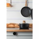 Panela-de-Inducao-com-Tampa-de-Vidro-16cm-Granilite-Preta-Aluminio-com-Revestimento-Ceramico-Wolff