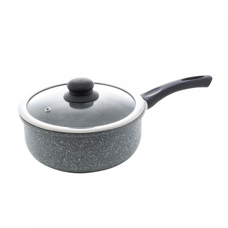 Panela-de-Inducao-com-Tampa-de-Vidro-16cm-Granilite-Cinza-Aluminio-com-Revestimento-Ceramico-Wolff