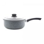 Panela-de-Inducao-com-Tampa-de-Vidro-16cm-Granilite-Cinza-Aluminio-com-Revestimento-Ceramico-Wolff
