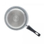 Panela-de-Inducao-com-Tampa-de-Vidro-16cm-Granilite-Cinza-Aluminio-com-Revestimento-Ceramico-Wolff