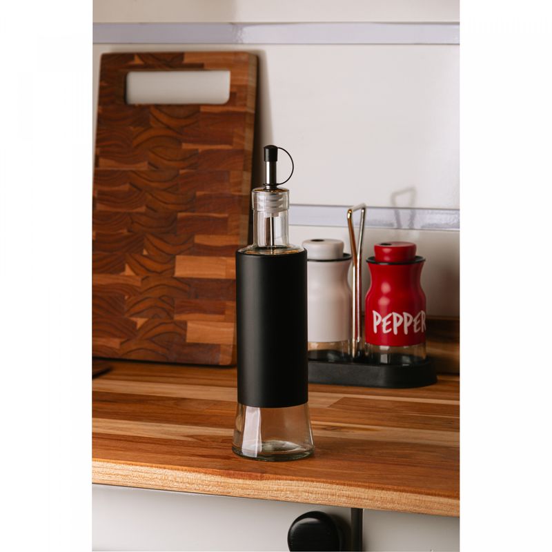 Garrafa-para-Azeite-com-Tampa-Versatile-300ml-Preto-Vidro-Wolff
