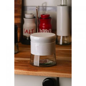 Porta Mantimento Versatile 400ml Branco Vidro - Wolff