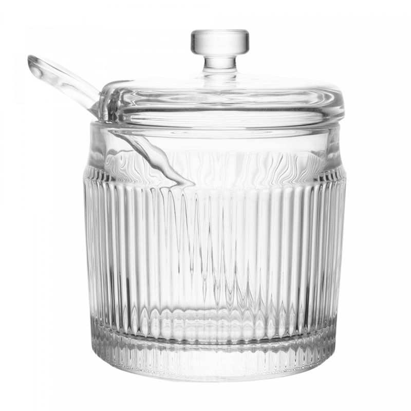 Acucareiro-com-Colher-e-Tampa-Lines-10cm-x-75cm-Vidro-Wolff