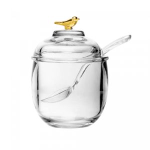 Açucareiro com Colher e Tampa Golden Bird 150ml Cristal Ecológico - Wolff